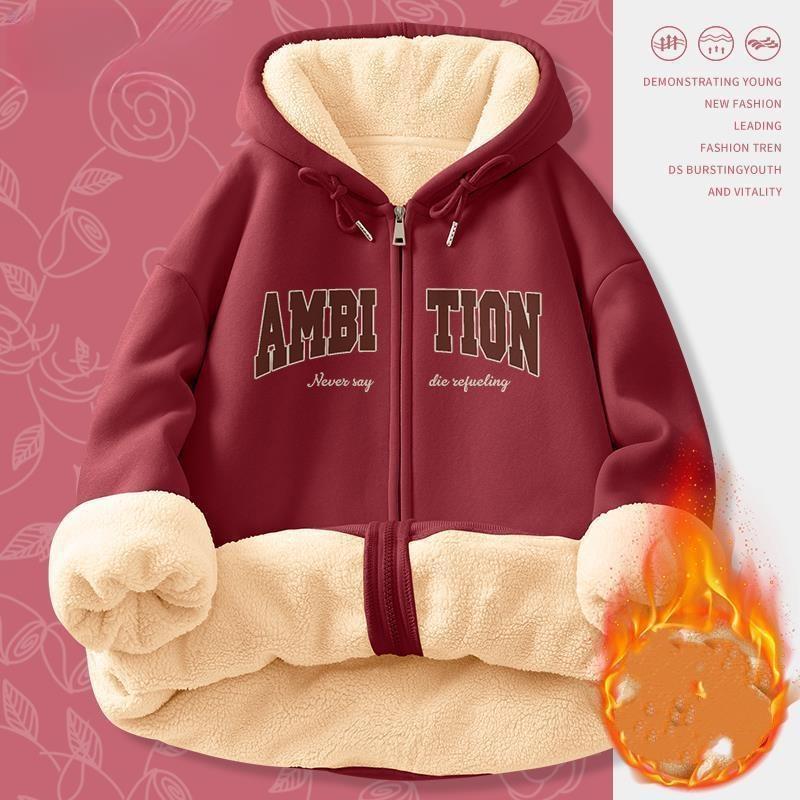 Plus Sametový Silný Svetr Zima Jehněčí Samet Vánoční Rok Draka Ležérní Sportovní Větrovka