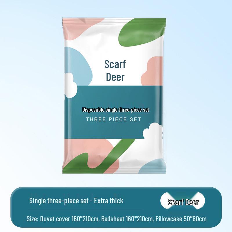 Travel Disposable Double Bed Sheet & Duvet Cover Set - 4 Pieces