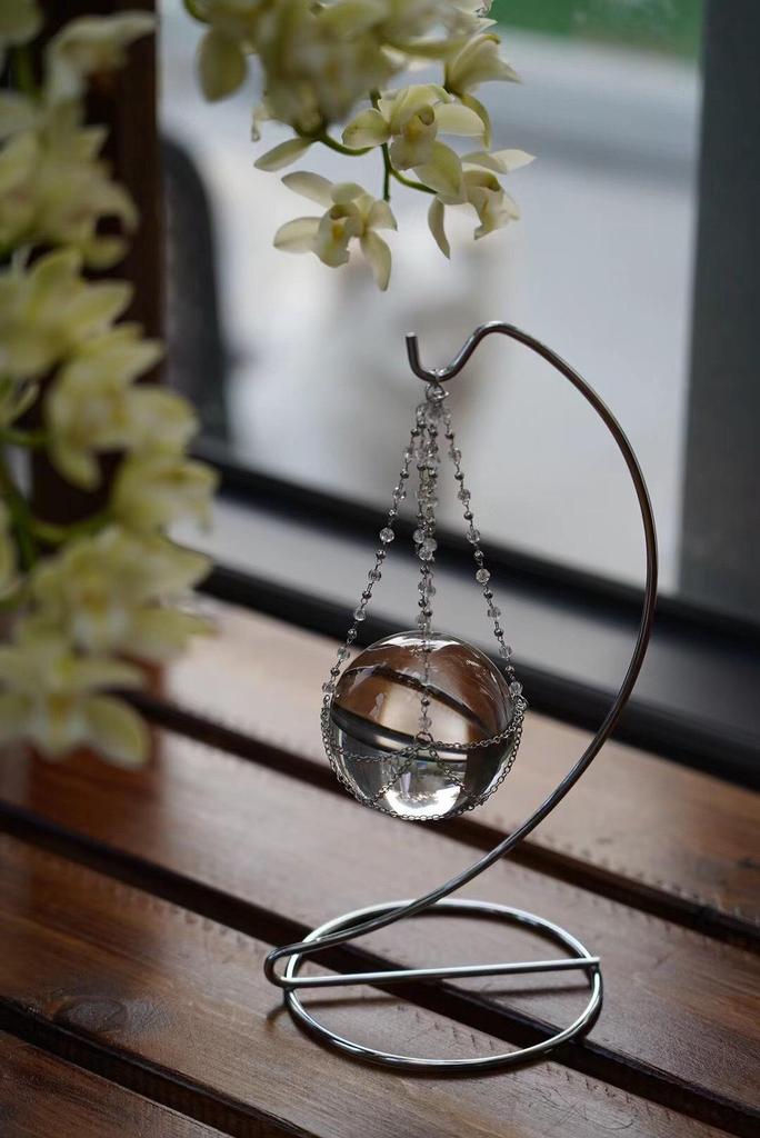 Wooden & Metal Mineral Crystal Ball Display Stand