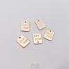 14K Gold-Filled Flower Engraved Heart & Rectangle Pendant Charm for DIY Jewelry