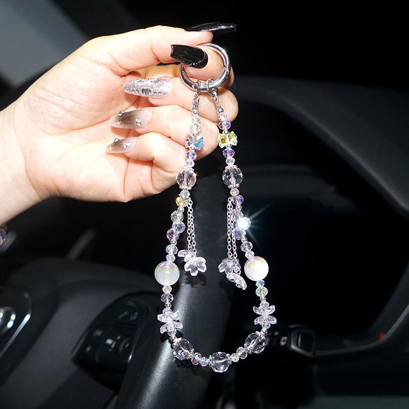 

Women s Cherry Blossom Tassel Phone Strap - Short Wristlet Lanyard Anti-Loss Phone Charm for Travel & Outdoor Other