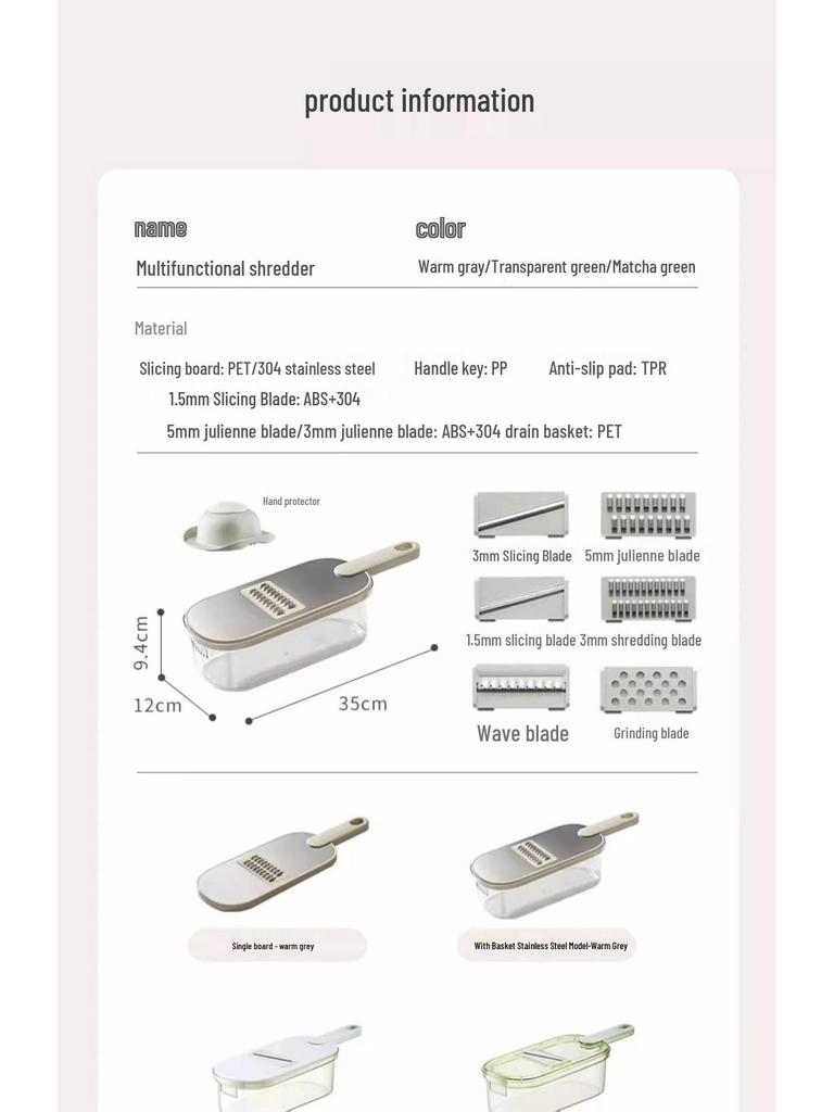 Multi-Functional Vegetable Slicer & Grater: Potato, Radish, Cucumber Peeler Tool