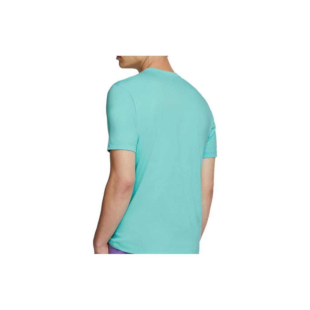 Nike T Shirts Men's Turquoise Crew Neck Moderate Straight Fit CJ7618-434