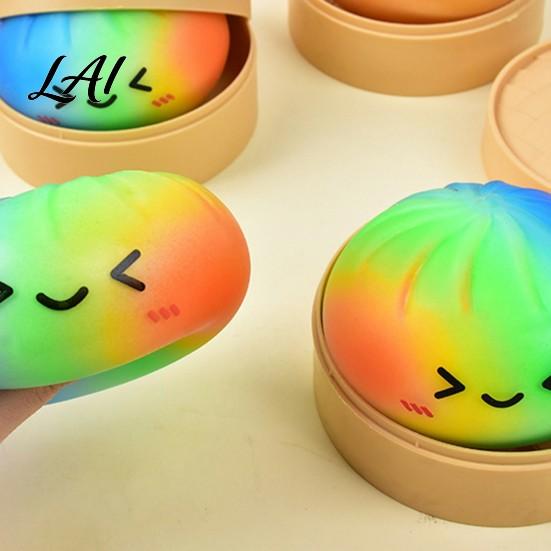 Cartoon Expression Dumpling Toy 12Pcs Squeeze Soft Stretchy Steamed Kids Stress Relief Bun Fidget Decompression Simulation Dough Ball Desk Compact