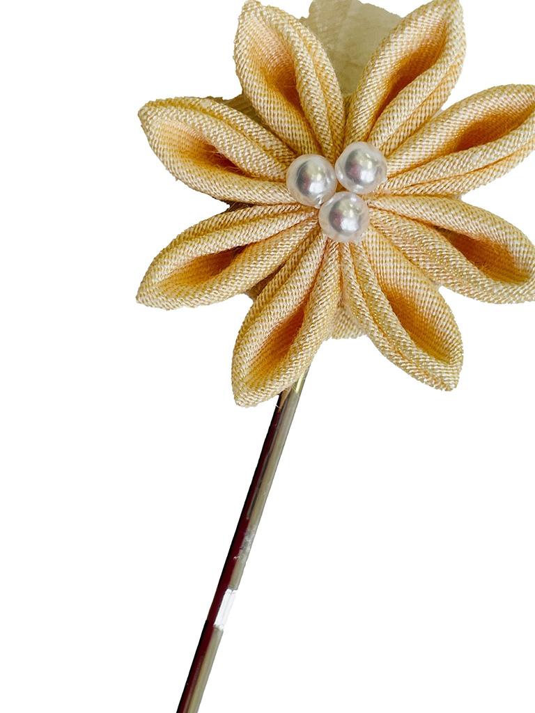 Hairpin Tsumami-zaiku em-132 (Yellow)