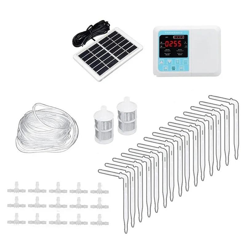 Solar Powered Automatic Drip Irrigation System Double Pump Controller Timer Energy Intelligent Watering Device For Plants