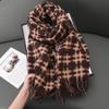 Korean Style Plaid Scarf: Women's Warm, Windproof Neck Warmer for Autumn & Winter 2025