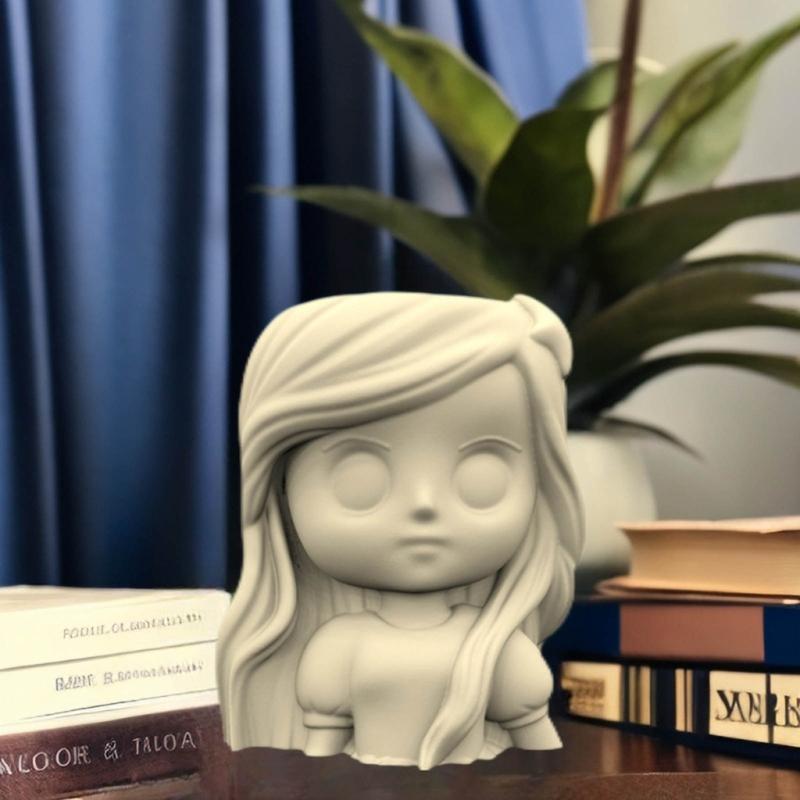 Little Girl Shaped Planter Mold Flowerpots Molds Silicone Concrete Mould Hand-Making Supplies for DIY Flowerpot Crafting