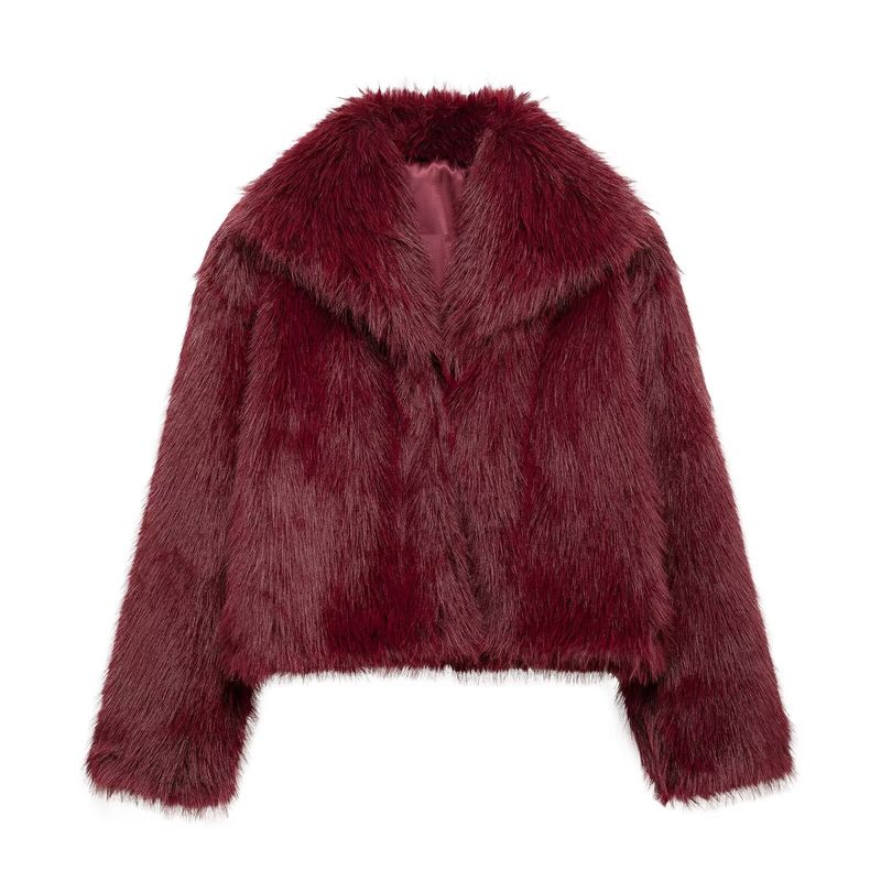 Kaslead New Arrival Women's Clothing Fashion Style Stylish Simple and Versatile Loose Temperament Furry Coat