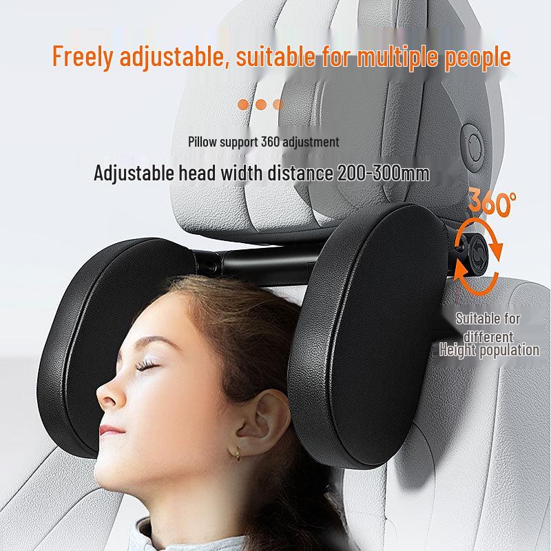Children's Travel U-Shaped Memory Foam Car Headrest Pillow - Adjustable Side Support for Sleep