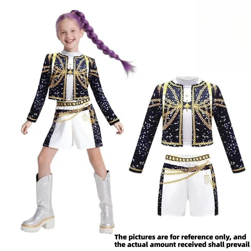 

K-Pop Мисливці на Демонів Косплей Костюми Дівчата Зої Міра Румі Фентезі Рольові Костюми Kpop Хелловін Карнавальна Вечірка Костюми 110cm&Other