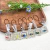 Pendientes Colgantes de Resina Transparente Agua de Mar Pez Dorado y Accesorios para Llavero