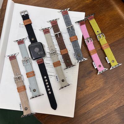Pasek do zegarka dla Apple Watch 46/42/44/45/49mm 38/40/41mm Skóra PU Modny Pasek do zegarka dla Watch Series Ultra2 Se 10/9/8/7/6/5/4/3/2/1