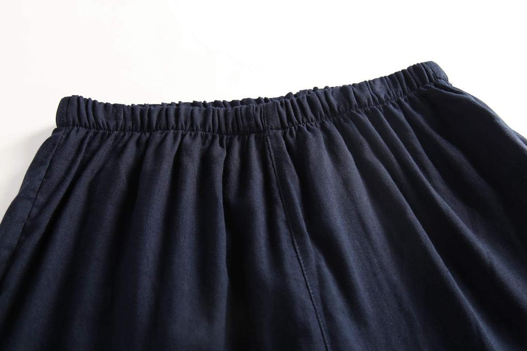 SISOFTLY Rukáv Jinbei Jednobarevný Podzim Zima Jaro Léto Dvojitá Gáza Sada Pratelné Letní Kimono Samue Shijira Vazba Pyžamový Set [SISOFTLY] Pánský 3/4