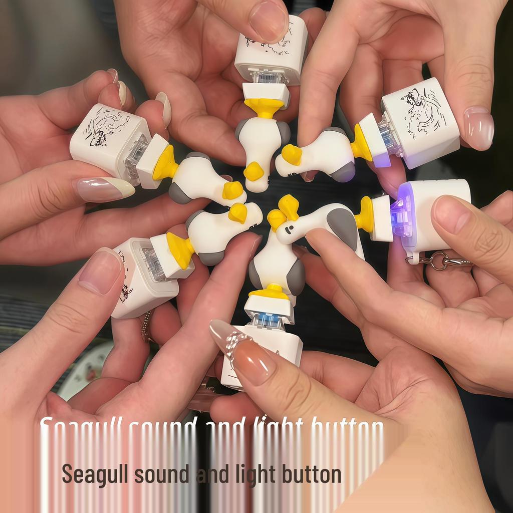 Möwen Schlüsselanhänger: Sound-, Licht- und Dekompressionsspielzeug-Anhänger