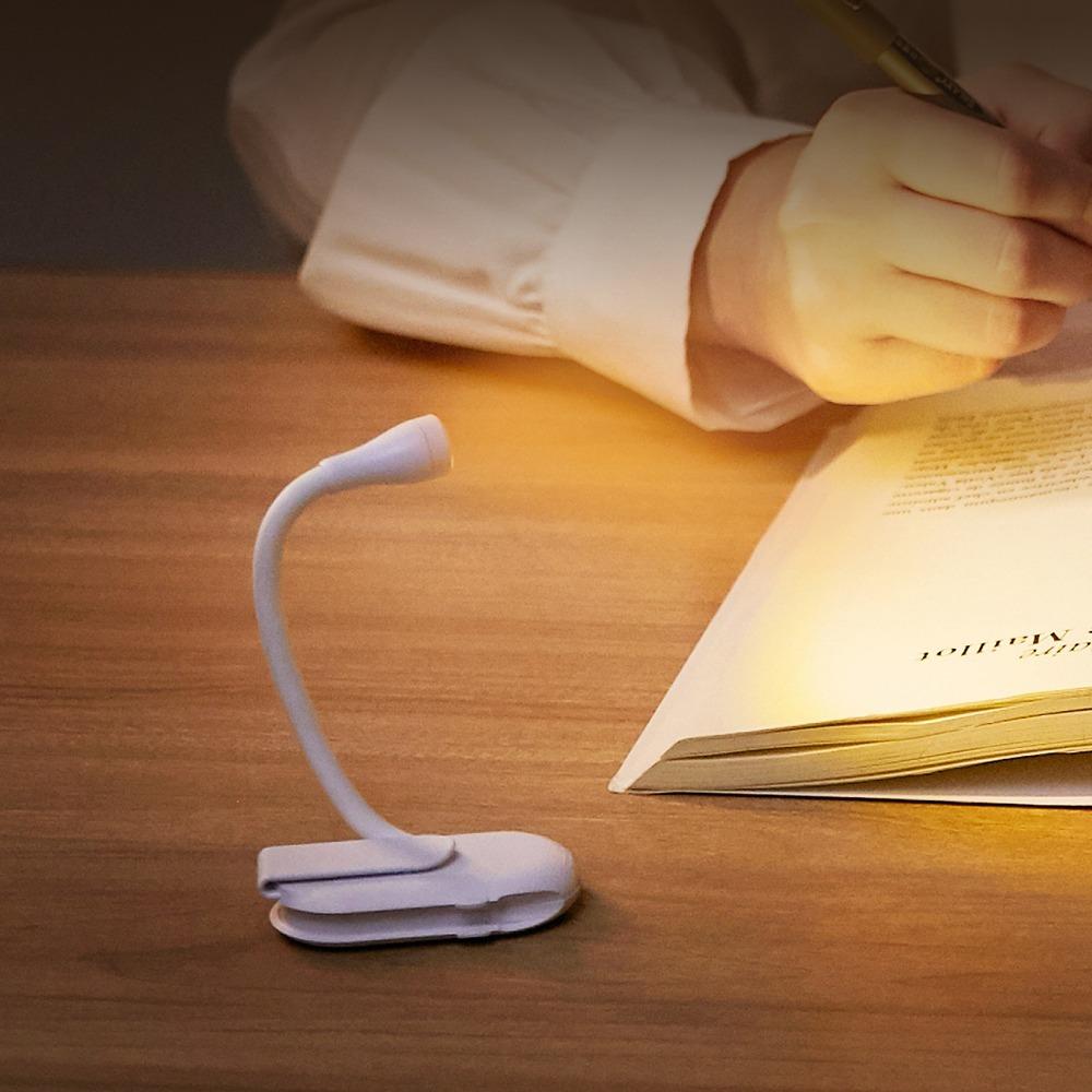 Study Rechargeable Travel Book Night Light Bedroom Desk Lamp Clip-On