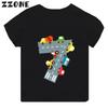 Hot Sale Different Car Print Funny Boys Clothes 1 2 3 4 5 6 7 8 9 Years Birthday Number Cartoon Kids T shirt Baby Girls TShirts