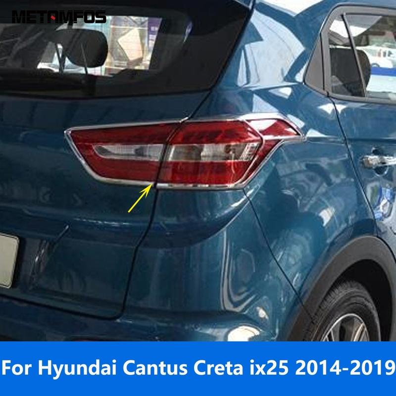 Rear Light Lamp Cover Trim For Hyundai Cantus Creta Ix25 2014-2017 2018 Chrome Taillamp Protector Accessories Car Styling