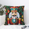 Merry Christmas Nutcracker King Pillowcase Printed Fabric Cushion Cover Gift Pillow Case Cover Home Square 45X45Cm
