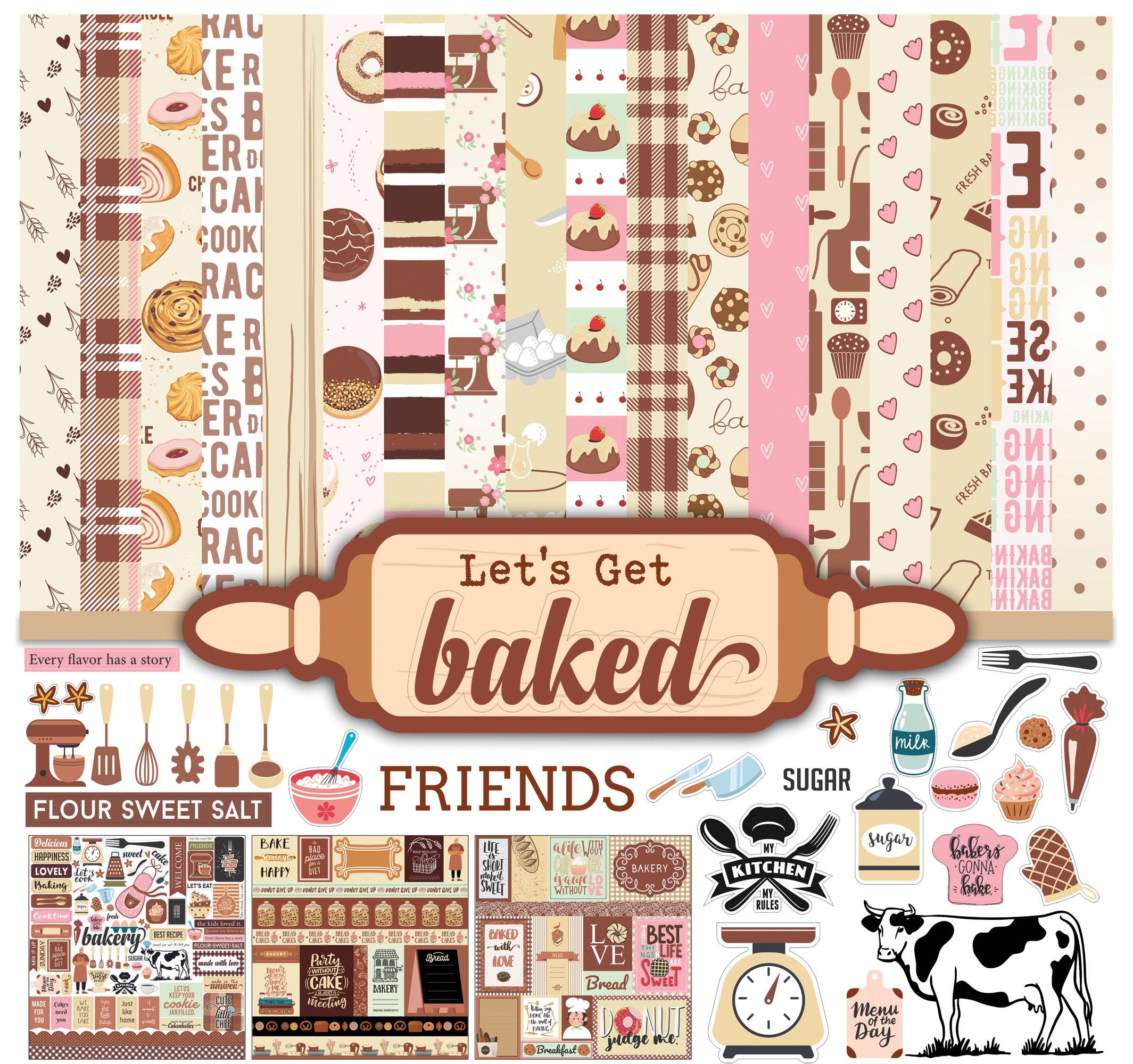 

Коллекция тем для выпечки Inkdotpot Двусторонний набор бумаги для скрапбукинга Карточки 12 x 12 Бумажная упаковка для изготовления карт с листом наклеек - 16 страниц - 12 x12 разноцветный