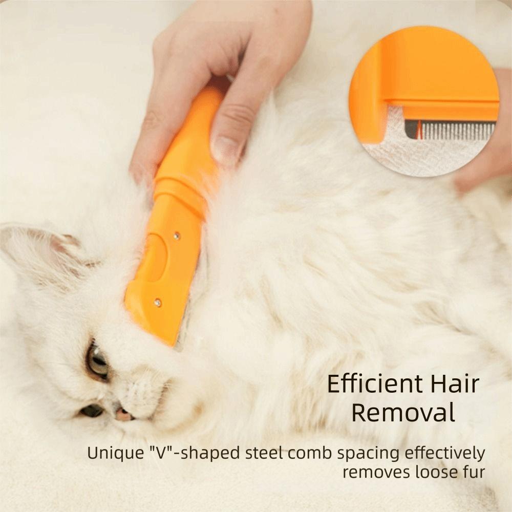 Self Cleaning Pet Hair Removal Comb Foldable Pet Flea Hair Comb Dog Grooming Comb  Cleaning