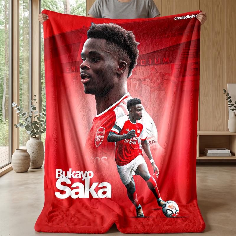 Bukayo Saka Theme blanket Soft Flannel Blanket Plush Throw Blanket Cozy Sofa Bed Blanket for Home Decor