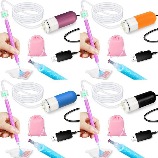 Elektryczny długopis do diamond art z regulowaną siłą ssania, z tacką, nie wymaga wosku, narzędzie do umieszczania diamentów specjalnych