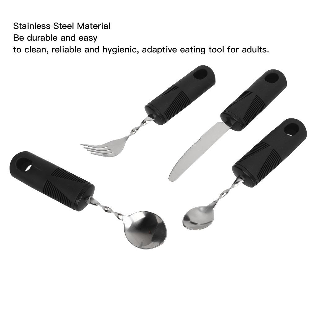 4Pcs Bendabl Weighted Silverware Non Slip Textured Eating Assistance  Parkinson Patients