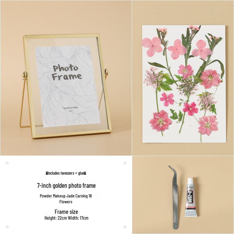 Nordic Creative DIY 3D Dried Flower Frame Kit - Simple Metal & Glass with Glue