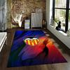 Multicolor Abstract Carpet with Valencia C.F. Logo, Modern Home Decor Suitable for use as an anti-slip for living room bedroom sofas