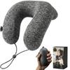 Hirashinn Neck Pillow for Airplanes [Ultra Mini, Integrated Storage Pump] Air Pillow with Inverted