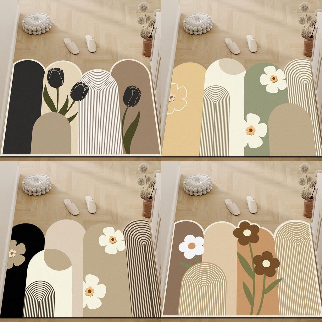 Print Daisy Tulip Pattern Floor Mat Bathroom Anti Slip Mats Wearproof Fashion