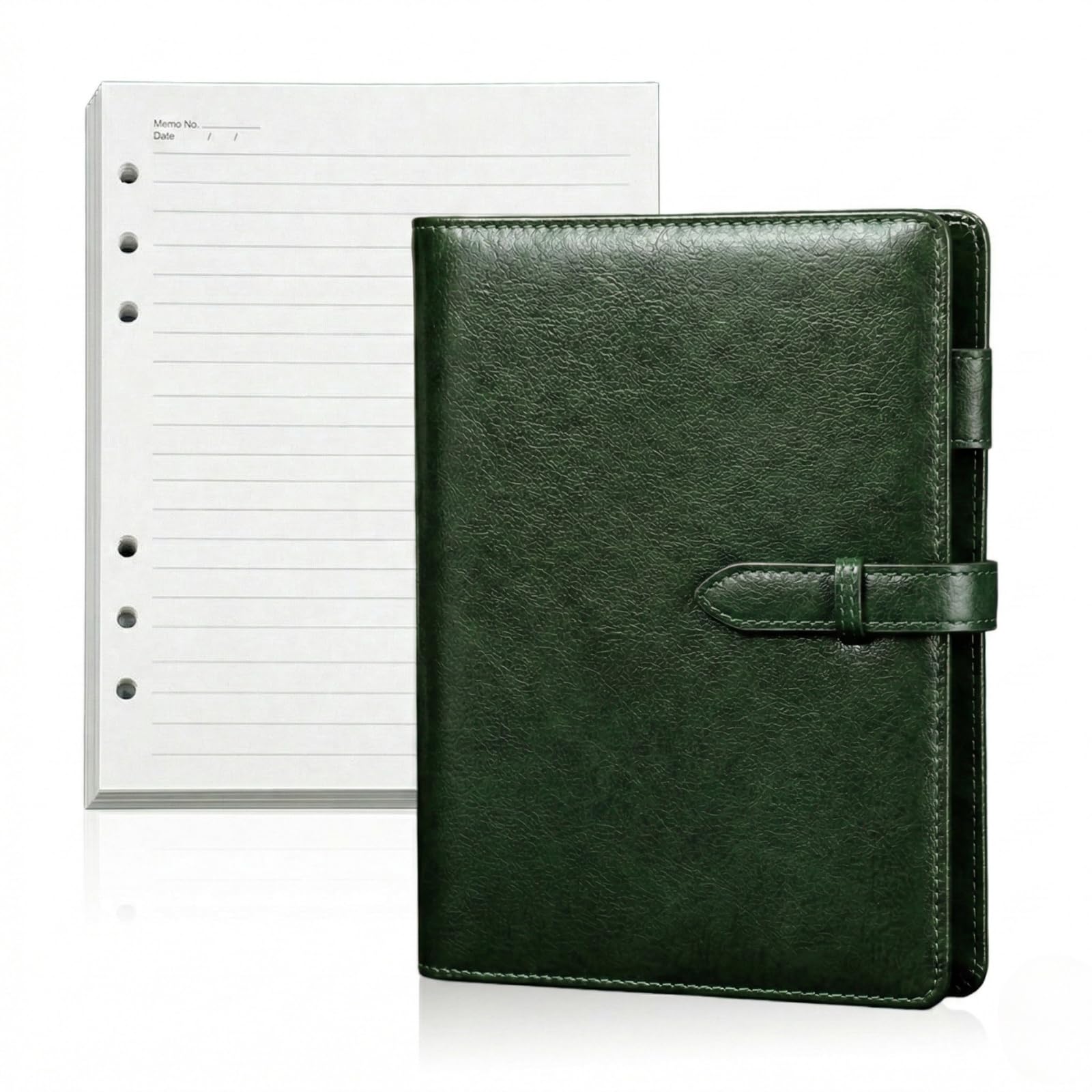 

System Planner A5 Antique Style PU Leather Binder Notebook with Insert Includes 80 Sheets of 100g Thick Multifunctional Office SELECT (Green) 6-Ring зелёный