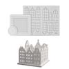 Silicone Resin Houses Moulds Candlestick Moulds Home Ornament Moulds Silicone Texture for Art and Craft Enthusiasts