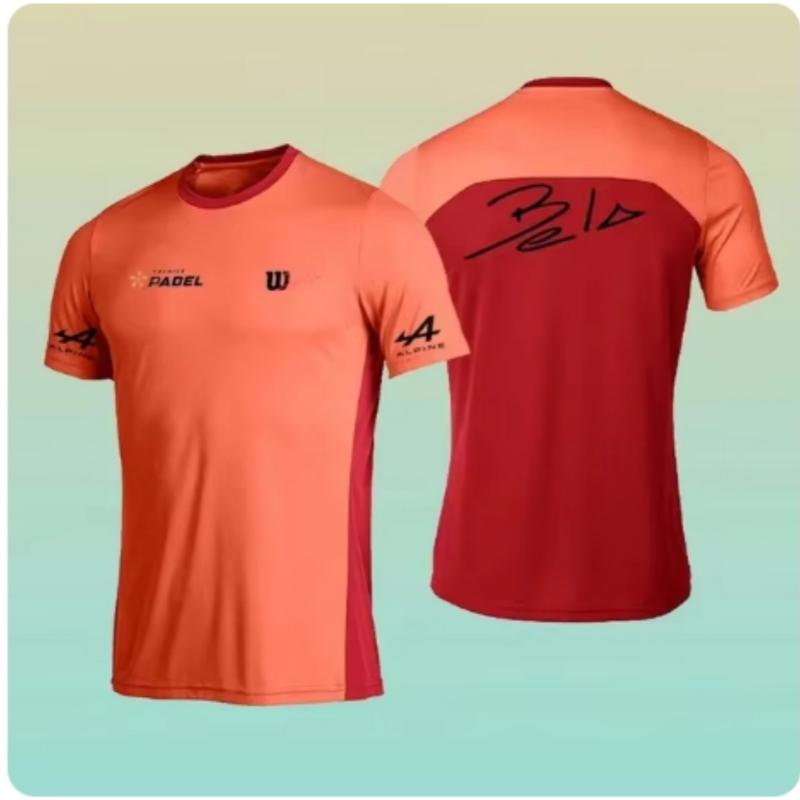 2024 Sommer Locker Herren Tennis T-Shirt Mode Einfarbig O-Ausschnitt Kurzarm T-Shirt Atmungsaktiv Schnelltrocknend Sport Match Top