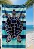 Summer Boho Style Turtle Adorned with Intricate Patterns Vibrant Art Style Beach Towel for Swimming Pool Vacation Large Towel