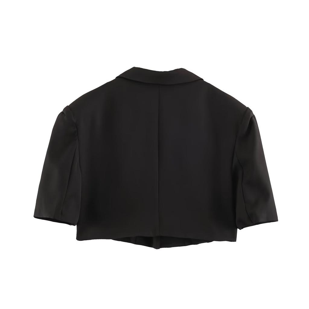 European and American style, new women's clothing, fashionable, casual and fashionable, ultra-short loose suit top