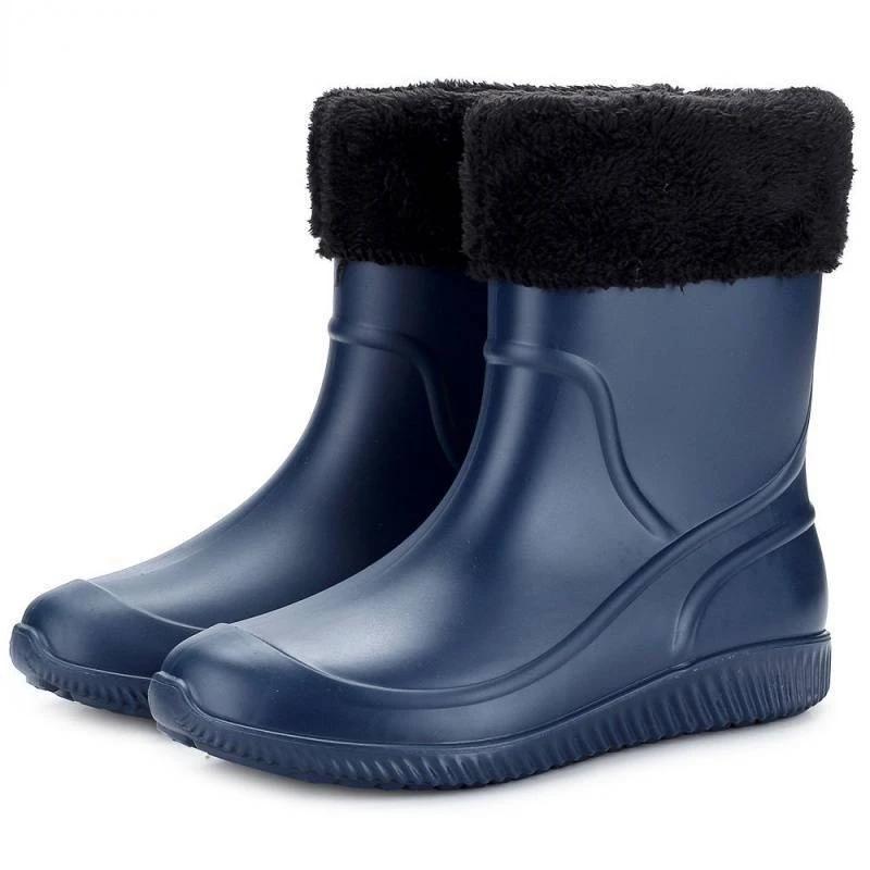 Hochwertige Herren Regenstiefel Mid-Calf Wasserdichte Arbeitsstiefel Frühling Herbst Angelstiefel Herren Halten Sie warm Winter Regenschuhe Botas Hombre