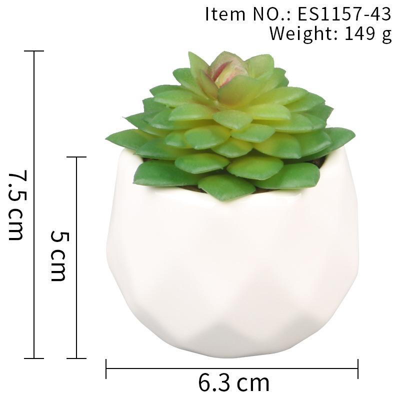 Office Potted Plant Fake Succulent Ceramic Pot Mini Pink Succulent Diamond Cup Potted Plant Second Hair Anti-Drop Potted Plant