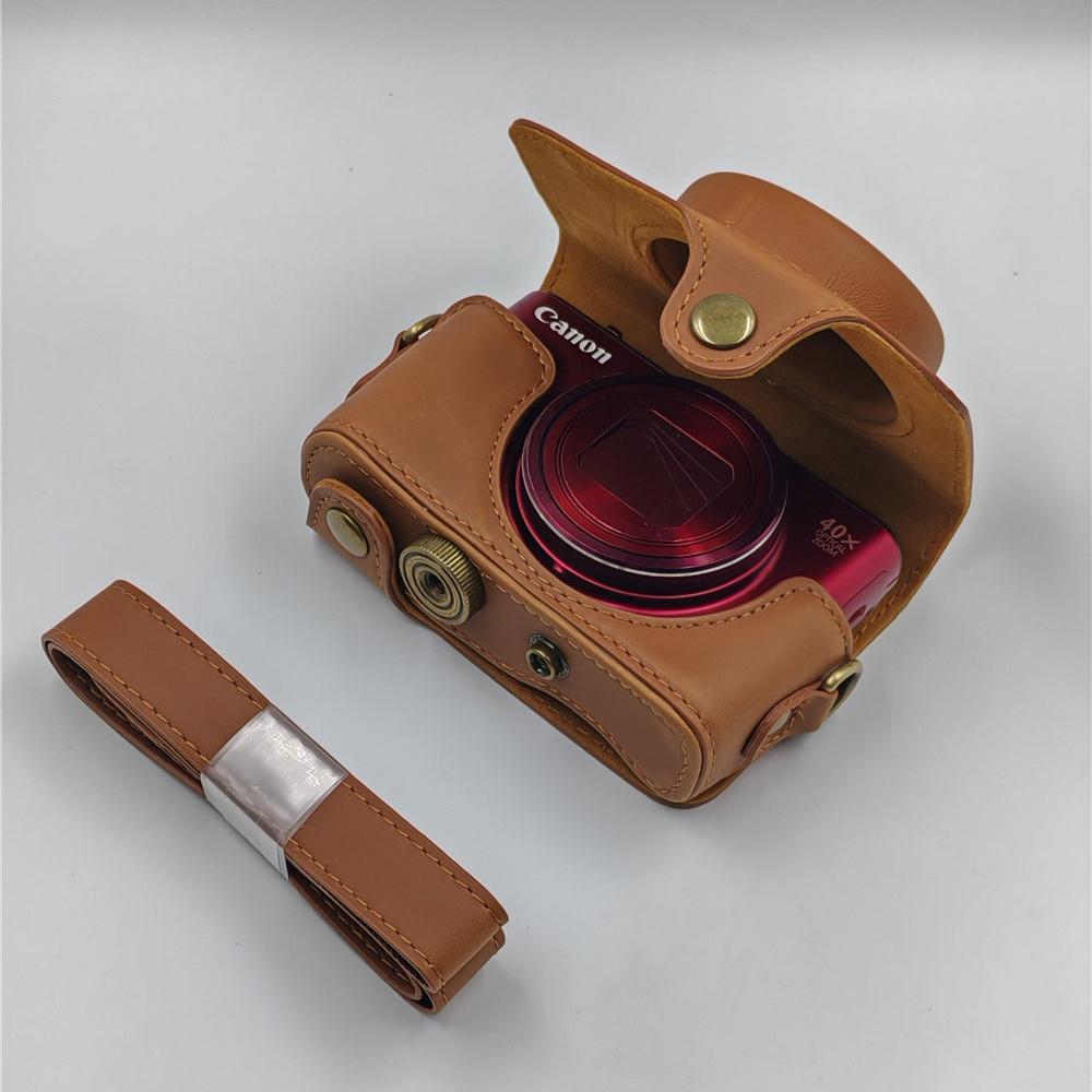 SX740HS PU Leder Kameratasche Etui Für Canon SX740 HS SX730 SX730HS SX720 SX720HS Ganzkörperabdeckung Mit Riemen