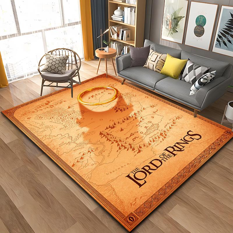 15 Size L-Lord of The Rings Printed Carpet Yoga Mat Room Decor Carpets for Living Room Non -slip Carpet Area Rug Birthday Gift