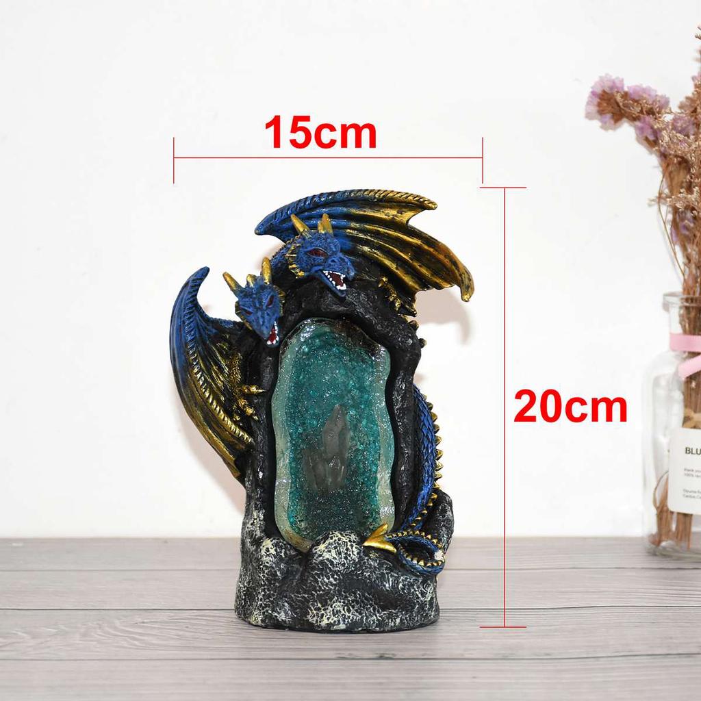 Dragon Backflow Incense Burner Ceramic Waterfall Incense Holder Censer with Cones Aromatherapy Home Decoration