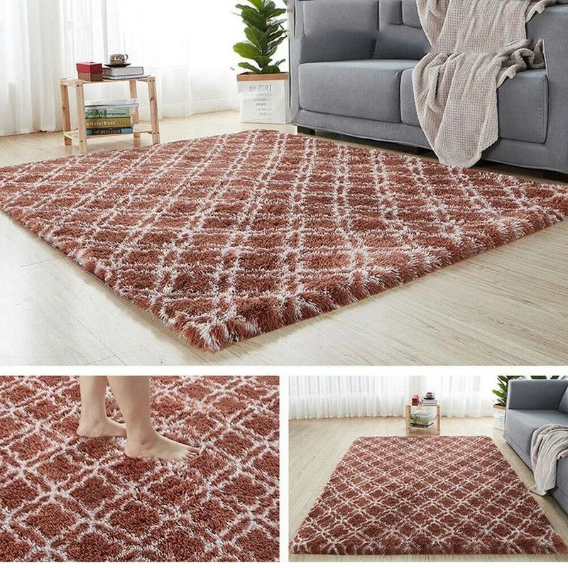Rainbow Colorful Carpet Fluffy Rugs Tie Dyeing Soft Plush Shag Area Rug Anti-Slip Carpets For Living Room Bedroom Floor Mats