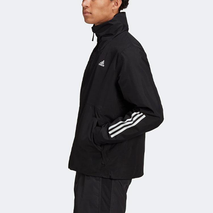New Adidas 3 Stripes Jacket Men's Black H65773