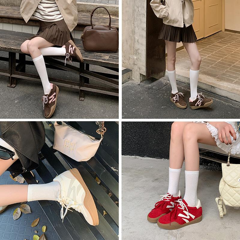 Scarpe da ginnastica retrò tedesche con rialzo per donna, nuove per la primavera, abbinamento di colori in pelle, scarpe sportive versatili, casual, scarpe Forrest Gump