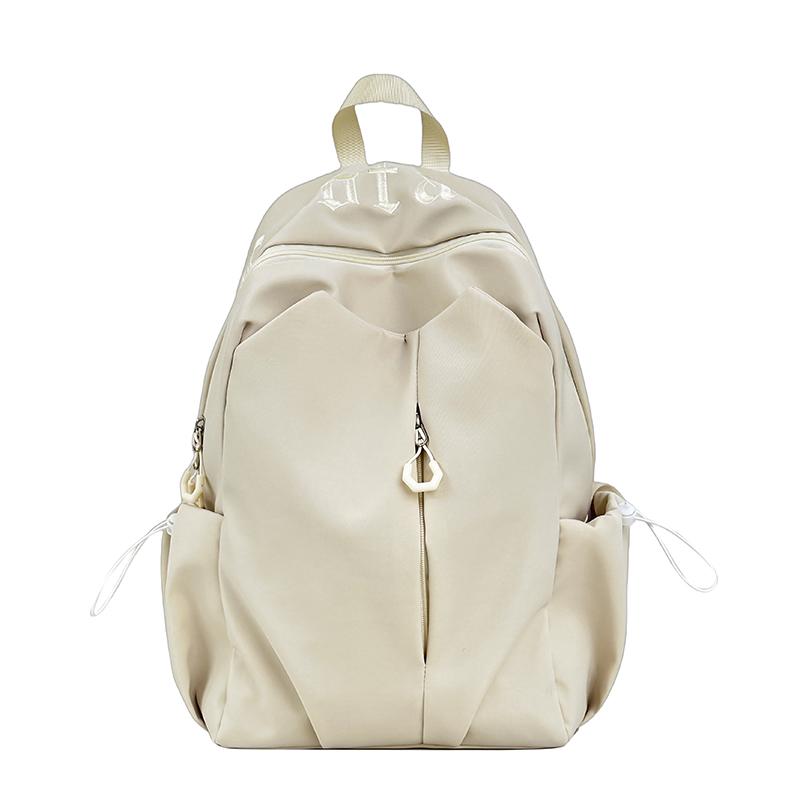 Student Schoolbag Men's Large Capacity Backpack Women's Solid Color Backpack