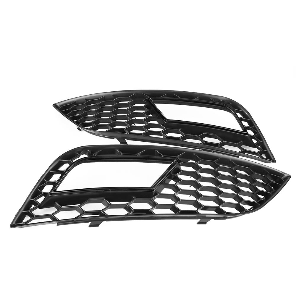 Glossy Black Front Bumper Fog Light Grilles for B8.5 2013-2016 (2 pcs)