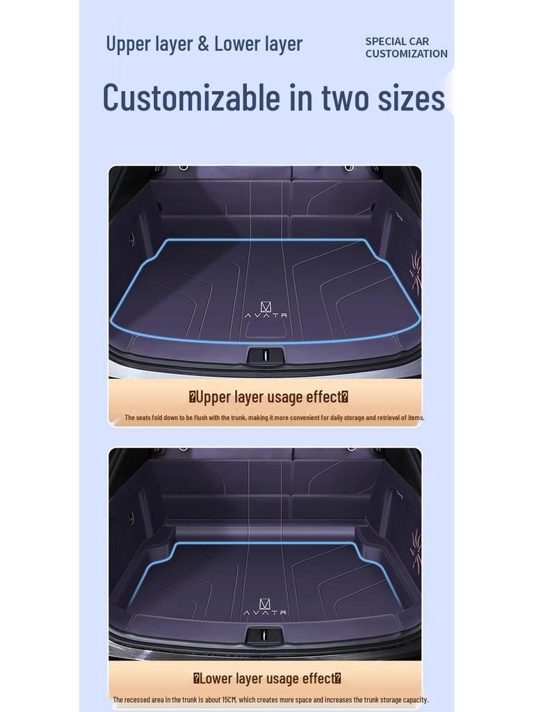 Avatr 07 Half Surround Trunk Mat for Interior Car Decoration