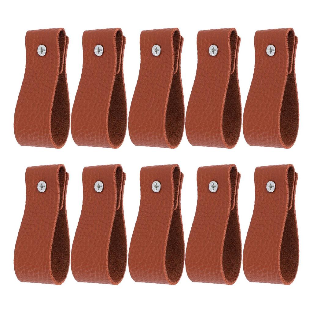 Aug. 10Pcs Wall Hooks,PU Leather Curtain Rod Holder, Leather Straps For Hanging Bracket DIY Home Storage Hook Wall Boho