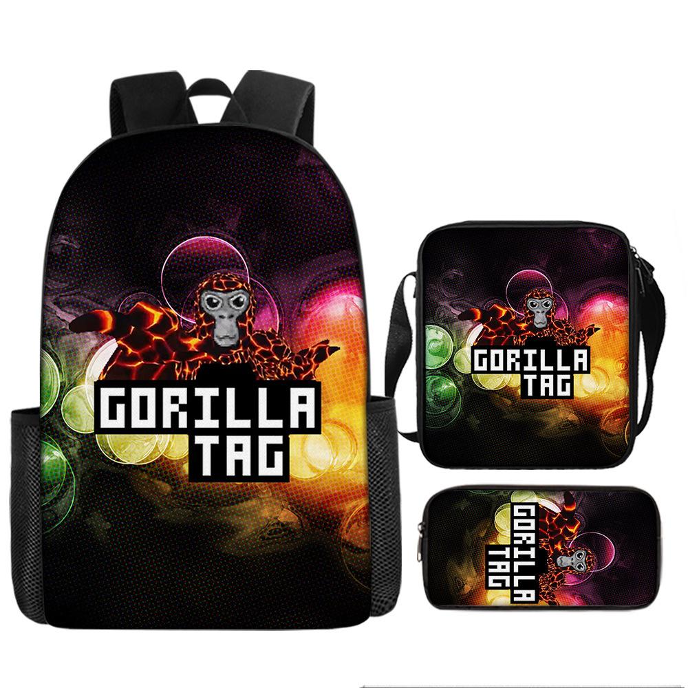 3Pcs Set Backpack, Gorilla Tag  Pencil Bag, Shoulder Bag, Backpack, Large Capacity Travel Bag, The Best Gift for Boys and Girls